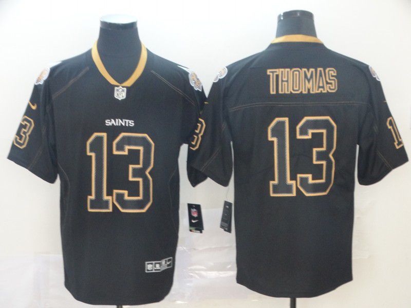 Men New Orleans Saints 13 Thomas Nike Lights Out Black Color Rush Limited NFL Jerseys